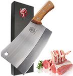 Meat Cleaver - 7'' Heavy Duty Butcher Knife Meat Chopper Bone Cutting Knife - High Carbon German Stainless Steel - Pearwood Handle for Home Kitchen and Restaurant - ZENG JIA DAO