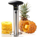 Deiss PRO Pineapple Corer — 2 in 1 Stainless Steel Pineapple Cutter Tool & Corer Tool Kitchen - Pineapple Corer And Slicer Tool - Fruit Cutter Tool, Pineapple Slicer And Corer - Dishwasher Safe