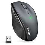 TECKNET Bluetooth Mouse, 2.4GHz Wireless Mouse with Tri-Mode (BT 5.0/4.0+2.4G), 3200DPI Full Size Cordless Mouse for Laptop, Optical Mouse for Computer Windows/macOS/Linux