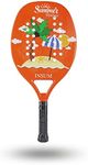 INSUM Beach Tennis Racket Paddle EVA Soft Carbon Fiber Sand Grit Tech for Ultra Spin (Orange)