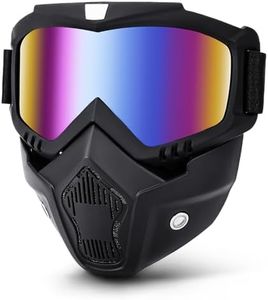 YISUGOOC Detachable Airsoft Mask, Motorcycle Goggles, Paintball Mask, ATV Goggles, Dirt Bike Goggles, Riding Goggles, Windproof Goggles, Ski Goggles, Helmet Goggles (Color)