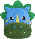 Toddler Backpack, VASCHY Cute Plush Animal Kids Backpack Small Daycare Backpack for Little Kids Boys Green Dinosaur