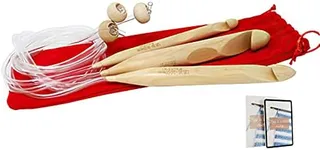 KnitPal 47-inch (120cm) Tunisian Crochet Hooks Set with Cable for Chunky Yarn - Afghan Wooden Crochet Hooks for Baby Afghan Blanket - 3 US Sizes: P/15mm, S/20mm and T/25mm