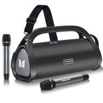 Monster Adventurer Max Bluetooth Speaker with Two Wireless Microphones, IPX7 Waterproof Outdoor Speakers with 100W Powerful Stereo Sound, Portable Bluetooth Speakers for Home, Camping, Silver