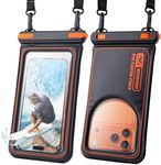 IPX8 Waterproof Phone Pouch Floating Case - Detachable Lanyard Phone Case Dry Bag Kayak/Beach/Cruise Travel Essentials, for iPhone 17 16 15 Pro Max, Samsung S25 Ultra S24-7（ Black）