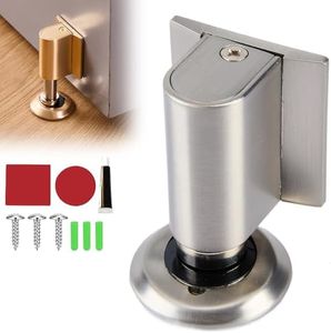 2026 New Door Wedge Stopper, Magnetic Doors Stoppers for Bottom of Door, No Drill Invisible Doorstops for Inside Door, Heavy Duty Magnetic Doors Catch Holder to Keep Doors Open (Brushed Nickel)