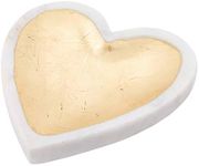 Mud Pie White Marble Foil Heart Tray