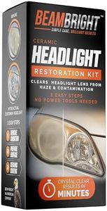BEAM BRIGHT Ceramic Headlight Restoration Kit – Car Headlights Cleaner & Restorer for Cloudy, Yellowed Headlights - with UV Protection for Durable Clarity & Shine - No Power Tools Needed