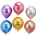 Happy Birthday Metallic Balloons,20 PCS 12 Inch Shiny Metallic Balloon Latex Balloon Happy Birthday Balloons