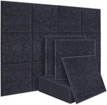 DEKIRU New 12 Pack Acoustic Foam Panels, 12 X 12 X 0.4 Inches Soundproofing Insulation Absorption Panel High Density Bevled Edge Sound Panels, Acoustic Treatment Used in Home&Offices Wall Decoration