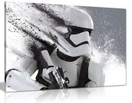 Star Wars Storm Trooper Black And White Canvas Wall Art Picture Print (24X16)