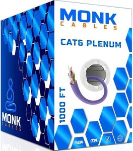 MONK CABLES | CAT6 Plenum Cable 1000ft | UTP, 23AWG, 550MHz | DSX-8000 Certified | Most Certified Cable of The Whole Market (Purple)