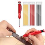 Carpenter Pencil Mechanical Pica Pika Dry Pencils Crayons Marker Woodworking Construction Tools with 18 Solid Refills