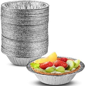 MT Products Aluminum Tart Pans 4.25" - Disposable Mini Pie Pans - Pack of 50