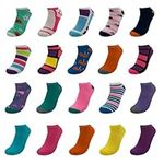 Bright Star Low Cut Ankle Socks For Women - 20 Pairs of Athletic Socks For Running, Workout, Sports