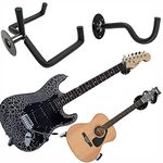 Jashem Guitar Wall Mount Acoustic/Electric/Classical Guitar, Ukulele, Banjo and Mandolin Wall Hanger Slat Wall Horizontal Guitar Holder Bass Stand Rack Hook