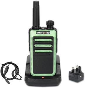 Retevis RB666 Walkie Talkie Recargable, Walkie Talkie Profesional, 1 Hora Carga Rápida, Diseño Luminoso, VOX, Linterna LED, Walkie Talkie Largo Alcance (1 Pieza, Negro)