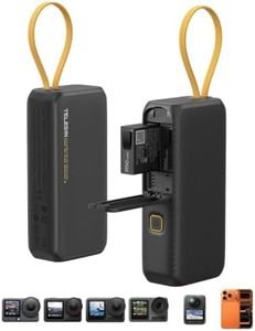 TELESIN 2-Pack Battery for DJI Osmo Action 6/5 Pro / 4 / Osmo 360, 10000mAh Portable Charger Power Bank with Type-C Fast Charging, Compatible with iPhone & Android, Perfect for Travel & Outdoor Use