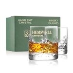 Hemswell Crystal Whiskey Glasses Set of 2-310ml Crystal Whisky Glasses - Cut Glass Whiskey Tumblers - Traditional Cut Lead Free High Clarity Cut Crystal - Satin Lined Box - Glenrigg