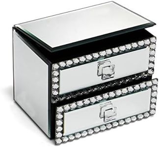 The Jay Companies 1-Drawer Mirror Jewelry Box with Beads