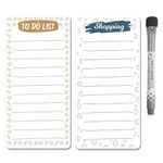 AccuPrints Magnetic to Do List Shopping List Combo | Size 11 x 4 inch or 27x10 cm | Reusable Dry Erase Marker Vinyl Magnetic eraseable Sheet Board with Magnetic Marker