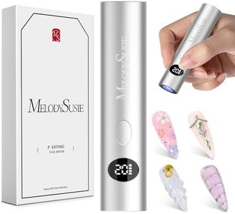 MelodySusie UV Lampe für Gelnägel, ART01G Mini Wiederaufladbar UV LED Lampe mit LCD-Display für Nägel, Tragbare Kleine UV Nagellampe mit 2 Timern, Nageltrockner für Alle UV Gel Nagellacke (Silber)