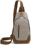 KL928 Canvas Sling Bag Crossbody Backpack Shoulder Casual Rucksack for Men Women