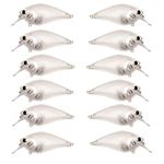 Lure Blanks Square Bill Crankbait,20pcs Unpainted 2.5 Square Bill Crankbaits Fishing Lure Bodies Set,Blank Hard Lures Kit with 3D Fishing Eyes