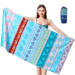 JMQYS Beach Towels Microfiber Travel Towels XXL Super Absorbent Towel Quick Drying 2 Sides Printed, Sand Free Ultra Soft Towel with Bag Perfect for Camping Gym Swim Spa Yoga(63'x31'), Large