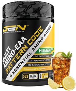 EAA in polvere - 532 g - Tè freddo al limone - Formula Human Code - Tutti gli 8 aminoacidi essenziali - Bevanda aminoacidica per l'allenamento - Sapore delizioso - Vegan
