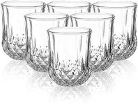 KELVEE Old Fashioned Crystal Cut Diamond Imported Whiskey Glasses,Serving Glass for Scotch, Bourbon, Vodka, Liquor 250ml, Set of 6