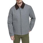 Dockers Men's Wool Blend Zip Up Jacket with Quilted Bib, Light Grey (Without Bib), Medium