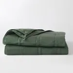 Baloo Weighted Blanket for Adults (Spruce Green - 25lbs 80"x87" - King Size) | Cooling & 100% Cotton Material | with Glass Microbead Fill