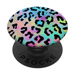 PopSockets Leopard Print in Green Cyan Pink Blue Purple Black AEHP432 PopSockets PopGrip: Swappable Grip for Phones & Tablets