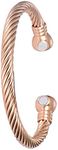 Antiquity Sian Art Copper Magnetic Bracelet with Strong Elastic for Wrist Bracelets for Women and Men, 6 5 inch, Copper