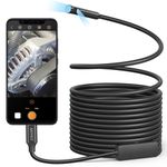 Dual Lens Endoscope Camera with Light, Anykit USB Borescope with 8 Adjustable LED Lights, Endoscope with 16.5ft Semi-Rigid Snake Camera, IP67 Waterproof USB Inspection Camera for Phone & Tablet