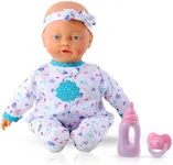 KOOKAMUNGA KIDS 16 Inch Interactive Baby Doll - Realistic Baby Doll that Cries, Talks, Laughs, Moves, Sucks Pacifier Toy - Crying Baby Doll Cute Sounds - Talking Baby Dolls for Toddlers Girls Ages 2 +