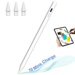 QDSYLQ Ipad Pencil 9th&10th Generation, 10 Mins Fast Charge Stylus Pen for Pencil 1/2 Generation, Pen for iPad 2018-2023 iPad/Mini/Pro/Air with Palm Rejection, Tilt Sensitivity