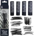 Dlicoda Vine Charcoal Sticks, 18-20 MM Jumbo Vine Charcoal Pencils for Artists, Beginners, 4 Pcs Natural Charcoal Stick for Sketching, Drawing, and Shading
