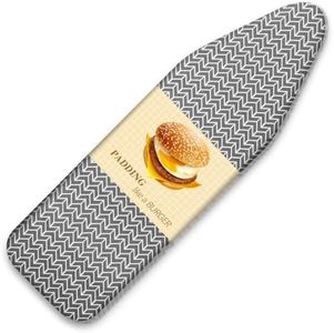 BNDX 15"x54" Ironing Board Cover for Renters – Grey Rye with Thick Padding, 2" Elastic Edge & Dual Buckles, Stain & Scorch Resistant, Easy Installation