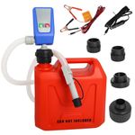 Fuel Transfer Pump with Auto-Stop Sensor Leak Protection, AA Battery Powered/12V DC 3 Power Modes,3.2GPM Gas Transfer Pump with 51" Flexible Hose,4 Adapters for Gasoline Diesel Oil, Fits Most Gas Cans