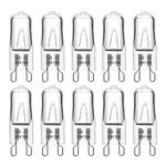 G9 Halogen Light Bulbs 230V 33W Dimmable, 460LM Warm White 2700K, 360° Beam Angle, No Flicker, G9 Halogen Capsule Bulbs for Cooking Lighting, Wax Lamp, RV Light, Chandelier and Ceiling Lights, 10 Pack