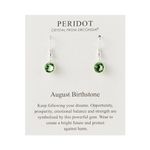 Philip Jones August Birthstone Drop Earrings Created with Peridot Zircondia® Crystals