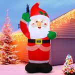 COMIN 4.2 FT Christmas Inflatables Outdoor Decor Blow Up Santa Claus Inflatables with Built-in LEDs for Christmas Indoor Outdoor Yard Lawn Garden Decorations