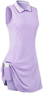 FREEYE Summer 2023 Tennis Golf Dress Inner Shorts with Pocket for Women,Sleeveless Workout Athletic Exercise Trendy Girl Casual Tee T-Shirt Tank Top Dress Running Hiking Sport-wear Purple X-Large