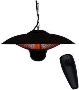 Ener-G+ Indoor/Outdoor Ceiling Electric Patio Heater with LED Light and Remote Control, Black