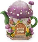 VP Home Mushroom Teapot Solar Light for Home and Outdoor Decor, Mushroom Solar Powered Flickering LED Garden Light, Solar Powered Teapot Backyard Party Decoration Light, Fairy Garden House