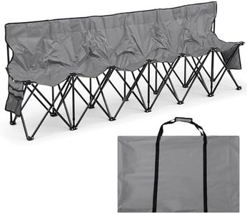 Kigley Folding Soccer Bench Chair Portable Team Sports Sideline Bench for Football Camp Travel Events Outdoor Seating with Storage Bag (Grey)