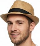 Straw Fedora Hats for Men Women Trilby Fedora Hat Roll Up Hats 1920s Short Brim Panama Hats Large Natural