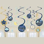 Amscan 672152 - Twinkle Little Star Hanging Swirl Decorations - 12 Pack